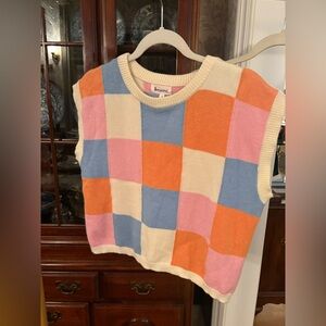 Colorful Checkered Sleeveless Top